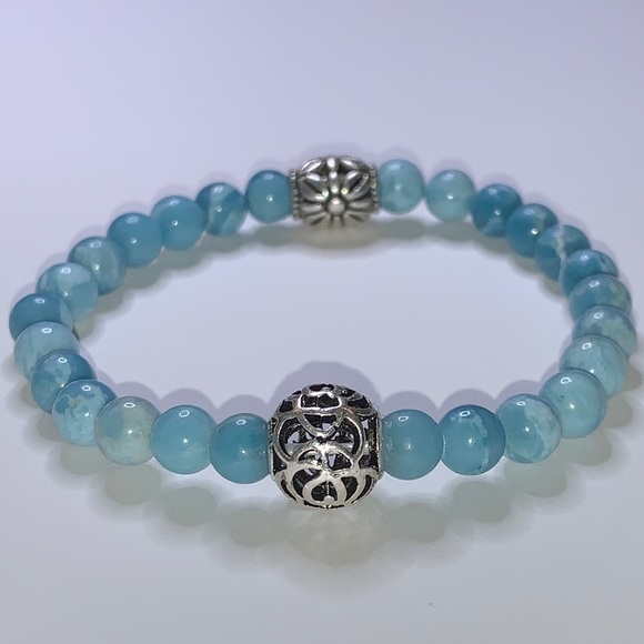 Mystic Muse Rocks! Jewelry - Larimar Bracelet "Peace Confidence Communication 7